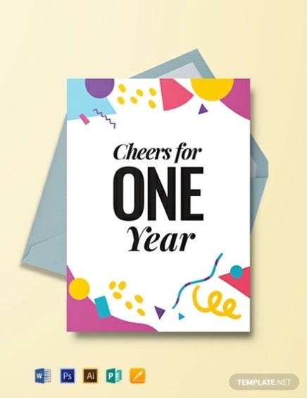 1 Year Anniversary Invitation Card Template - Illustrator, Word, Apple Pages, Psd, Publisher Intended For Word Anniversary Card Template