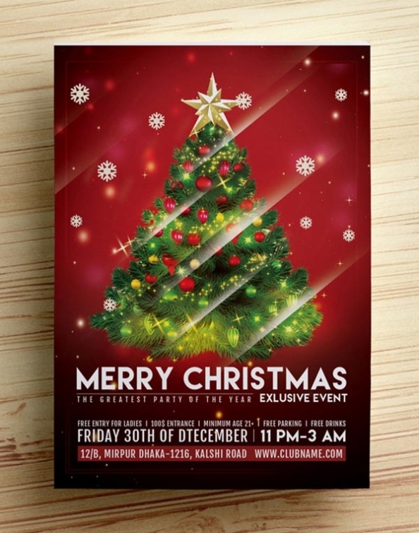 10+ Best Free Christmas Party Flyer / Poster Design Template In Ai Within Free Holiday Party Flyer Templates