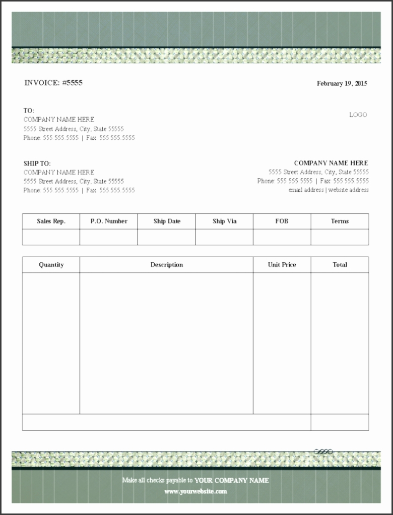10 Blank Invoice Templates – Sampletemplatess – Sampletemplatess Inside Invoice Template For Pages
