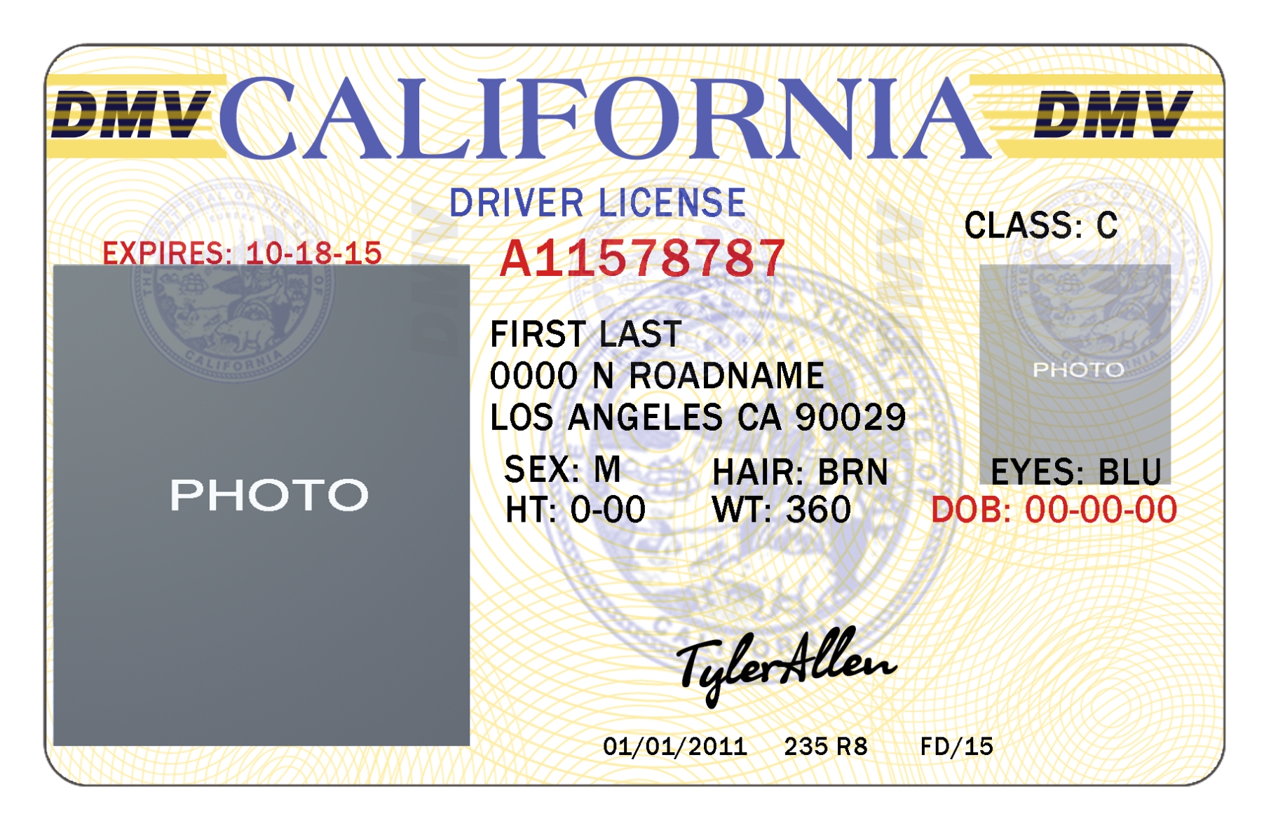 10 California Drivers Id Template Psd Images - California Drivers License Template, California Inside Fake Business License Template