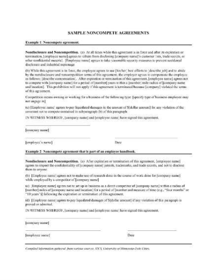 10+ Employee Non Compete Agreement Templates – Word, Pdf, Docs | Free & Premium Templates With Business Templates Noncompete Agreement