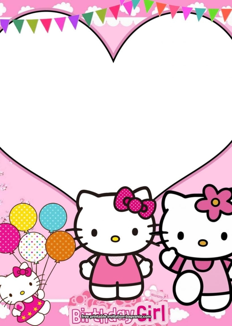 10+ Free Personalized Hello Kitty Invitation Templates | Free Printable Birthday Invitation Regarding Hello Kitty Birthday Card Template Free