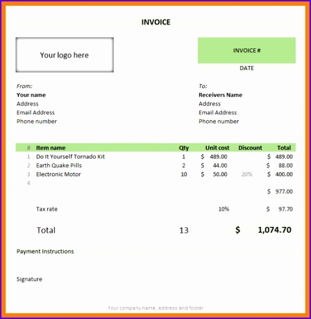 10 Invoice Template Microsoft Excel – Excel Templates – Excel Templates With Excel Invoice Template 2003