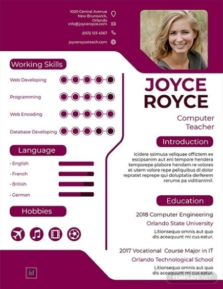 10+ Minimalist Infographic Resume Templates - Ms Word, Publisher pertaining to Infographic Cv Template Free