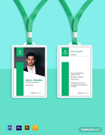 10+ Real Estate Id Card Photoshop (Psd) Templates – Free Downloads With Id Card Template Ai