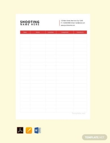 10+ Shooting Schedule Templates In Google Docs | Word | Pages | Pdf | Xls | Free & Premium Templates Regarding Shooting Script Template Word