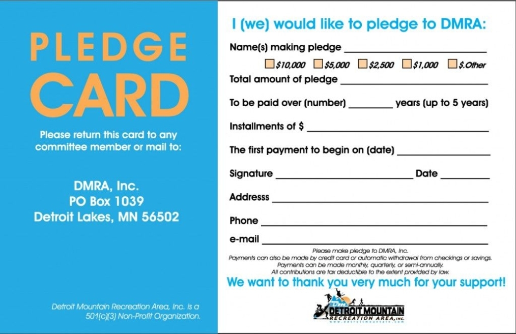 11+ Building Fund Pledge Card Template – Netwise Template Inside Fundraising Pledge Card Template
