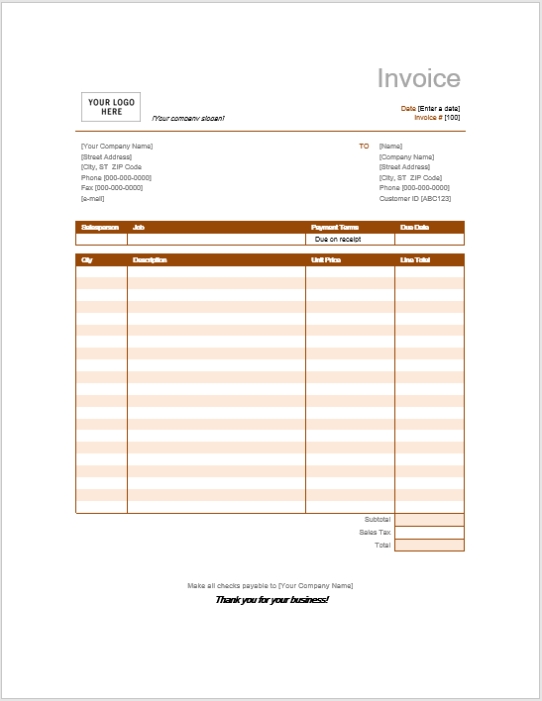 11 Free Invoice Templates – Word Templates For Free Download Throughout Free Printable Invoice Template Microsoft Word