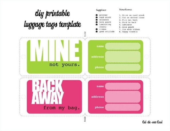 12+ Luggage Tag Templates - Word, Psd | Free & Premium Templates For Luggage Tag Template Word
