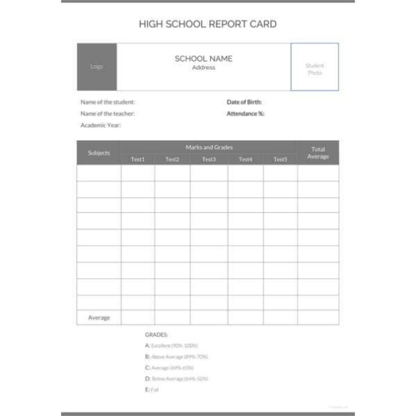 12+ Report Card Template – 6 Free Word, Excel Pdf Documents Download | Free & Premium Templates Within High School Student Report Card Template