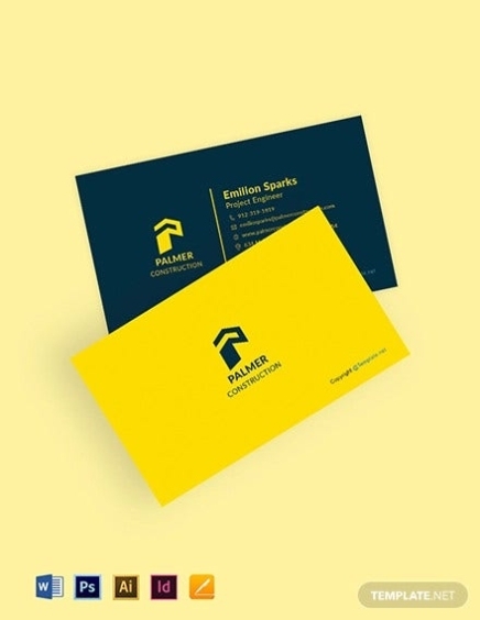 14+Free Construction Business Card Templates – Ai, Word, Photoshop | Free & Premium Templates Within Company Business Cards Templates