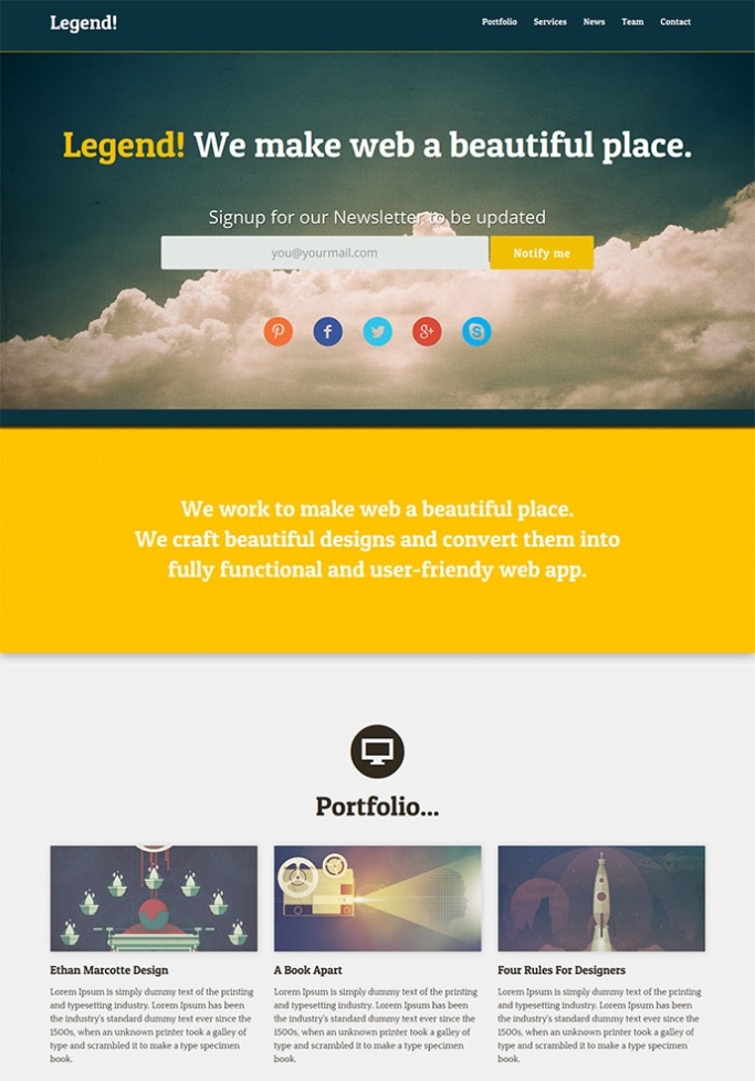 15 Free One Page Html & Psd Website Templates | Web & Graphic Design | Bashooka Within One Page Business Website Template