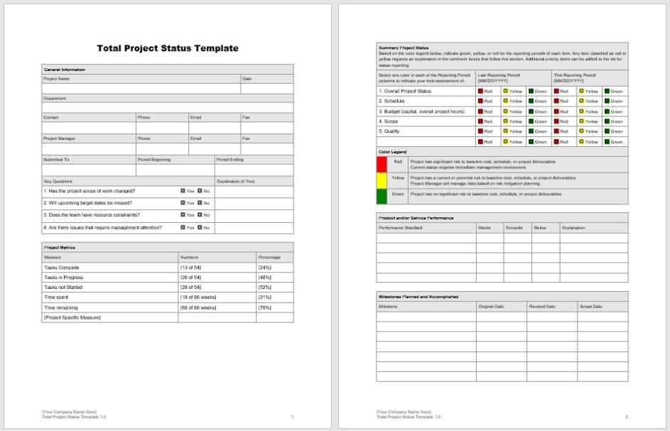 18+ Free Project Status Report Templates – Word Templates For Free Download Throughout Ms Word Templates For Project Report