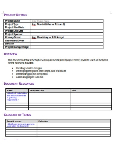 19+ Business Requirements Document Examples – Pdf | Examples Within Example Business Requirements Document Template