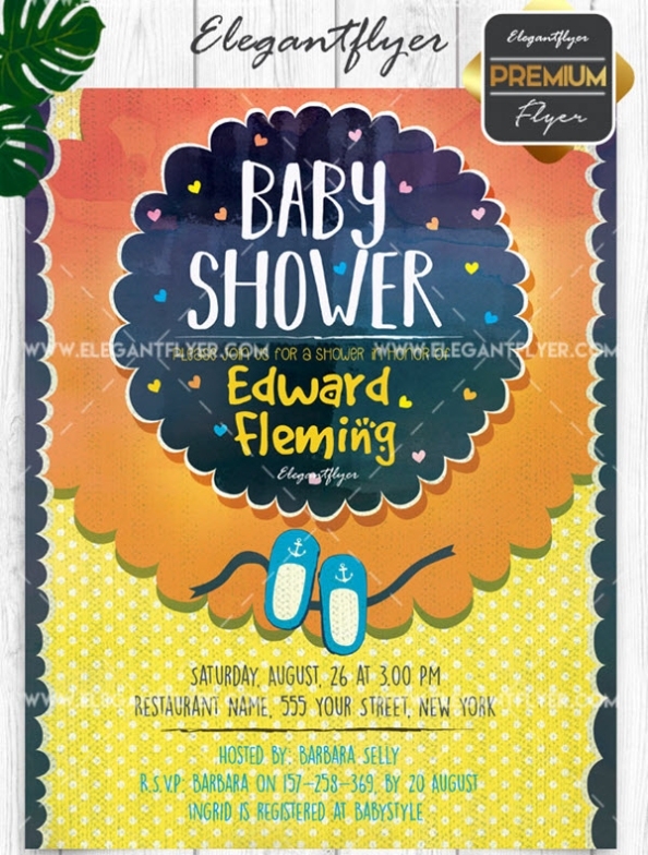 20 Free And Premium Baby Shower Invitation Templates In Psd | By Elegantflyer regarding Baby Shower Flyer Templates Free