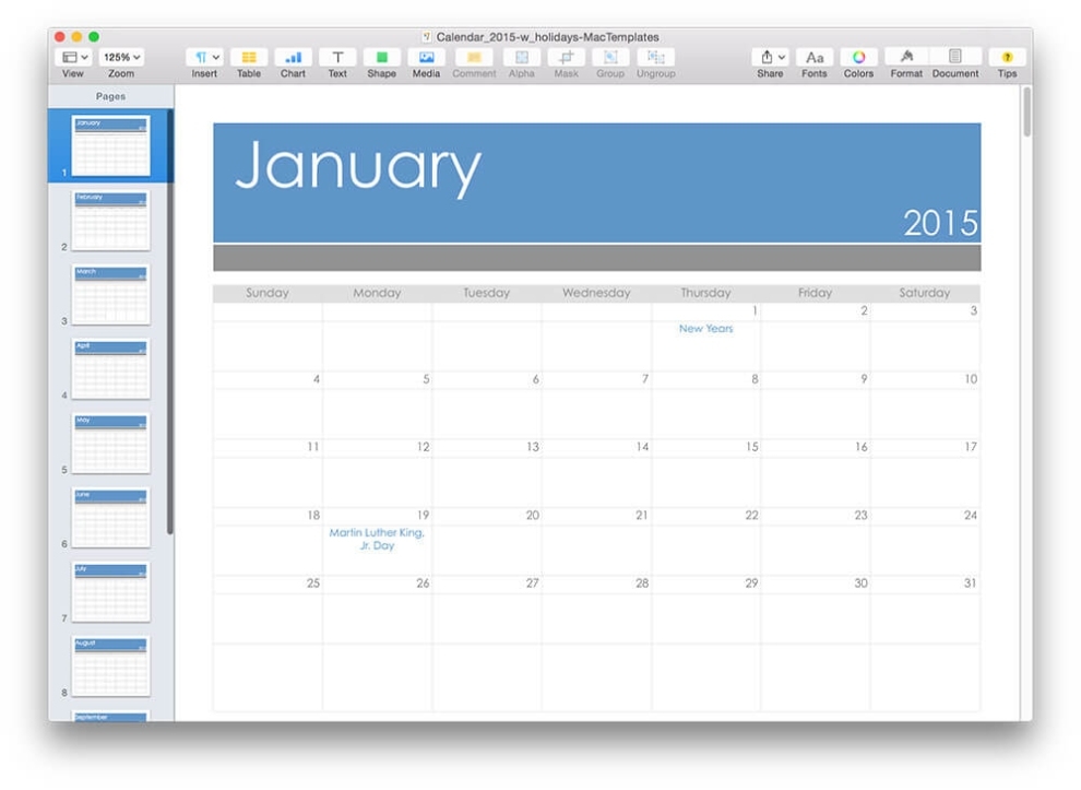 2015 Calendar | Mactemplates Intended For Powerpoint Calendar Template 2015