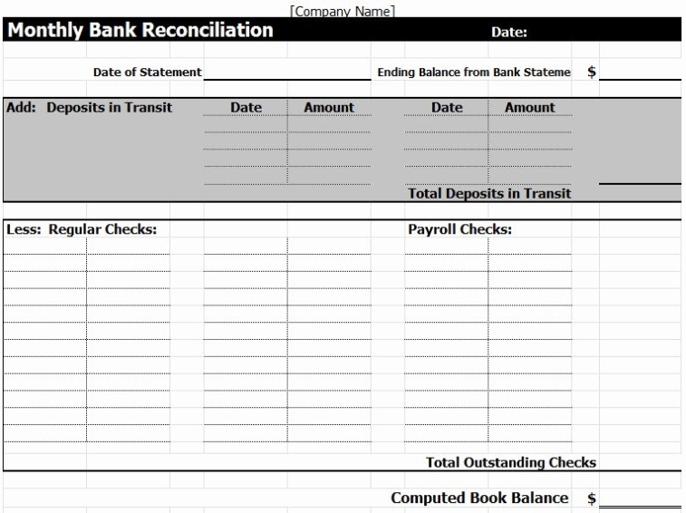 25 Bank Reconciliation Form Excel | Business Template Example Throughout Business Bank Reconciliation Template