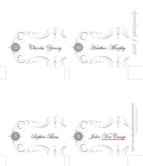 25+ Free Printable Place Card Templates [Word] - Best Collections Pertaining To Table Place Card Template Free Download