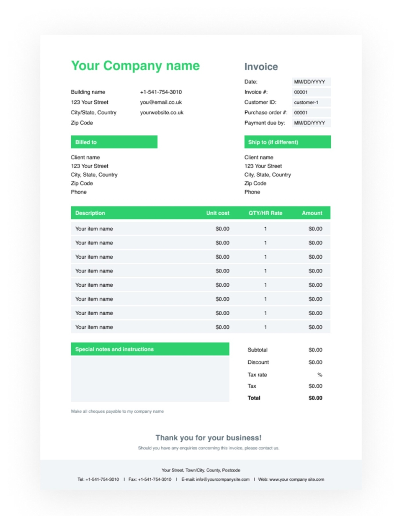 25 Plus Best Free Invoice Templates For Google Docs - The Good Men Project Within Simple Invoice Template Google Docs