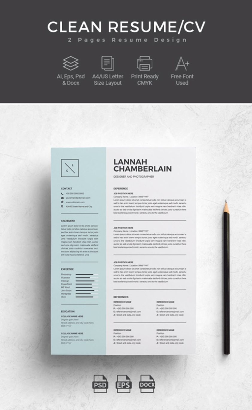 25+ Professional Ms Word Resume Templates With Simple Designs For 2019 Within Microsoft Word Resumes Templates