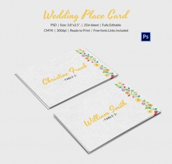 25+ Wedding Place Card Templates With Wedding Place Card Template Free Word