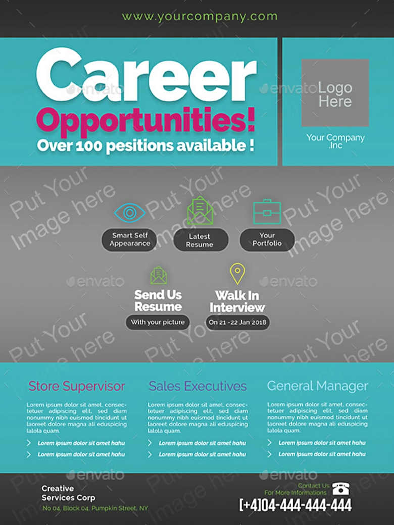 26+ Job Flyer Designs & Templates | Free & Premium Templates For Career Flyer Template