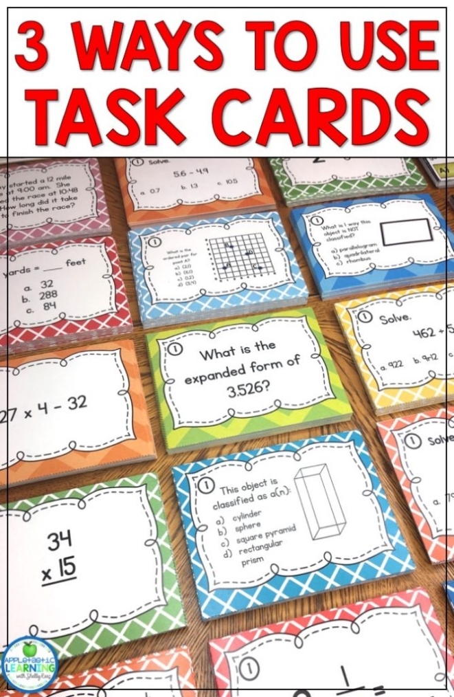 3 Ways To Use Task Cards For Upper Elementary Classrooms – Appletastic Learning With Regard To Task Cards Template
