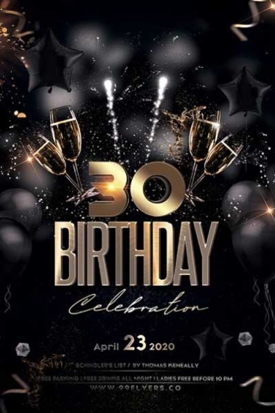 30Th Birthday Party Free Psd Flyer Template - Indiater Inside Free Birthday Flyer Templates