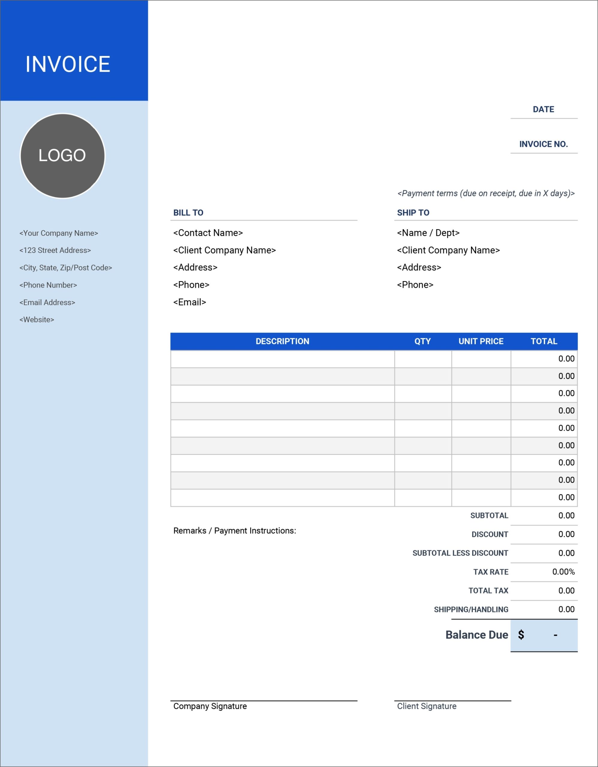 32 Free Invoice Templates In Microsoft Excel And Docx Formats Throughout Download An Invoice Template