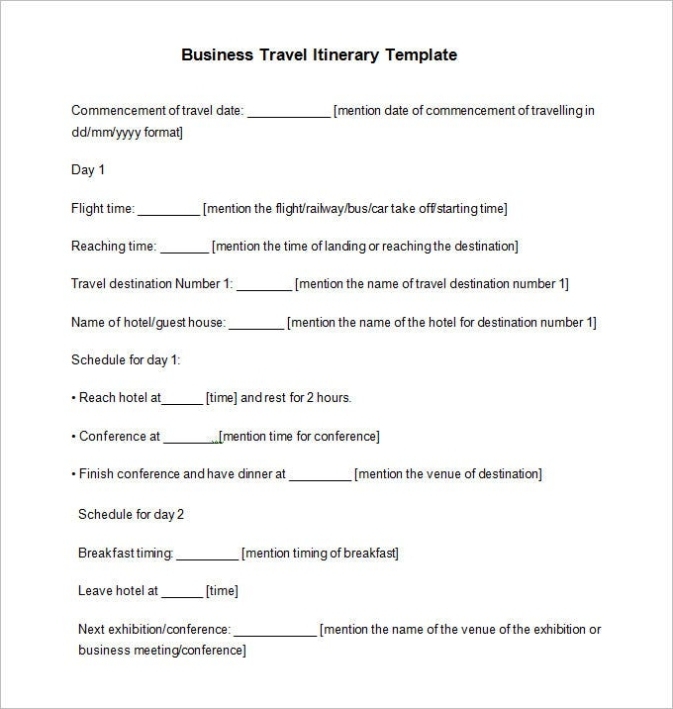 32+ Travel Itinerary Templates – Doc, Pdf | Free & Premium Templates In Business Travel Itinerary Template Word