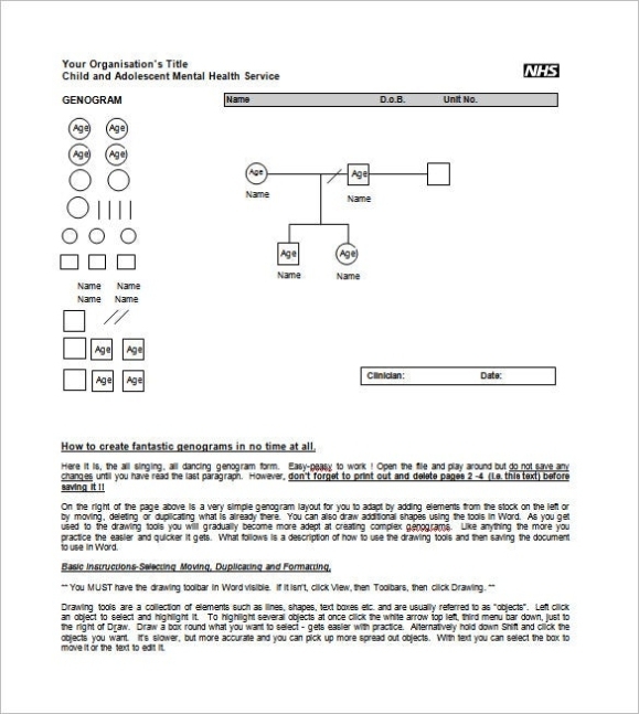 34+ Genogram Templates In Pdf | Ms Word | Apple Pages | Google Docs With Genogram Template For Word