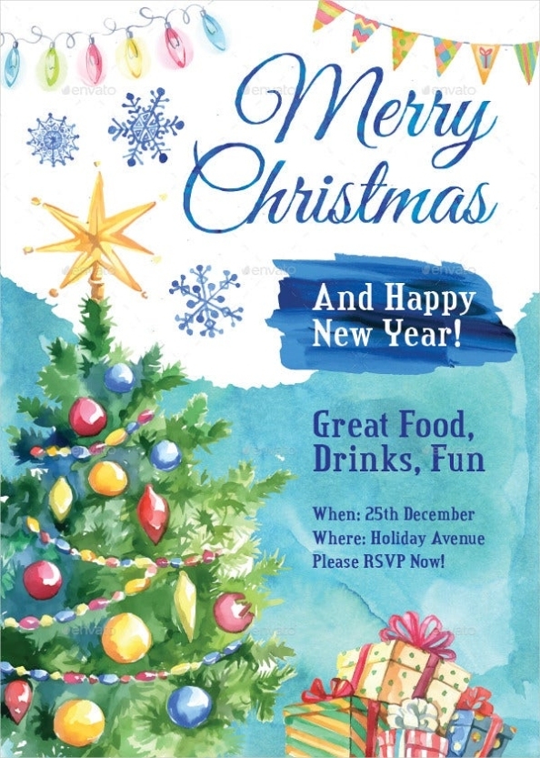 36+ Christmas Party Invitation Templates – Psd, Ai, Word, Publisher Within Free Holiday Party Flyer Templates