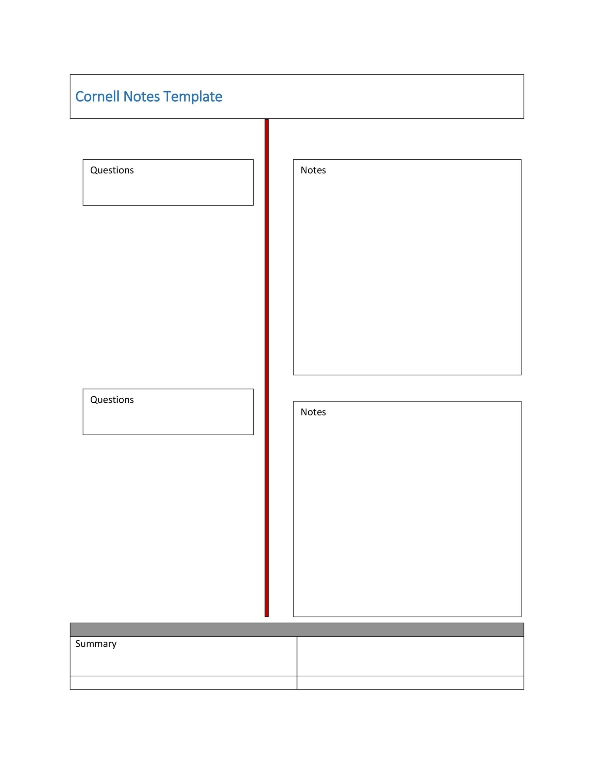 36 Cornell Notes Templates & Examples [Word, Pdf] – Template Lab Pertaining To Cornell Note Template Word