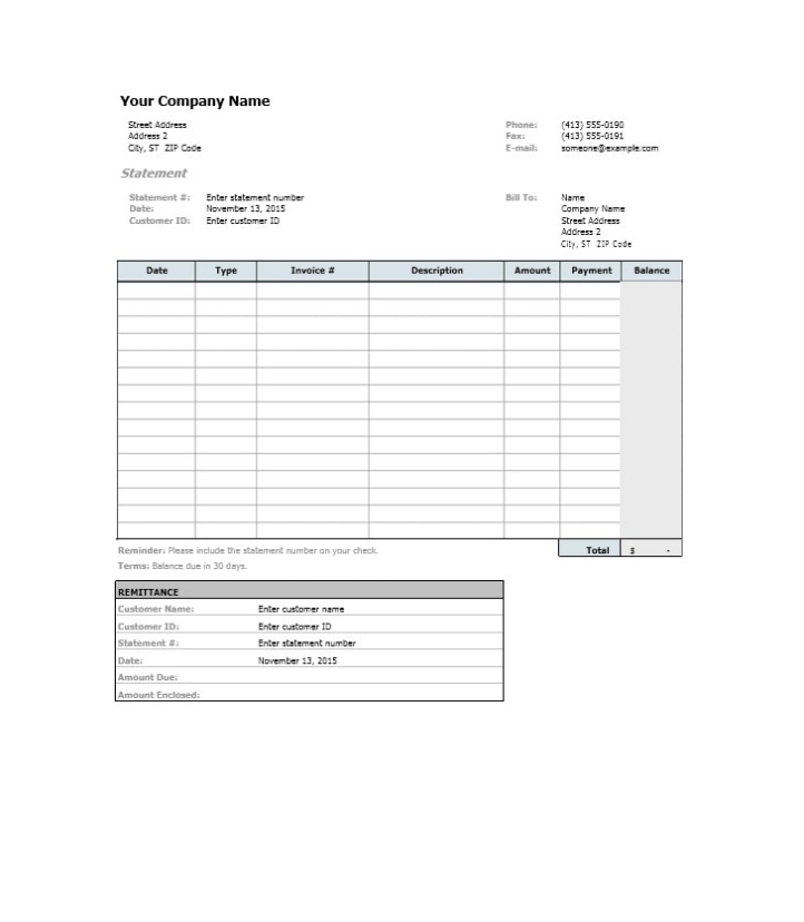 40 Billing Statement Templates Medical Legal Itemized More Pertaining To Credit Card Statement Template