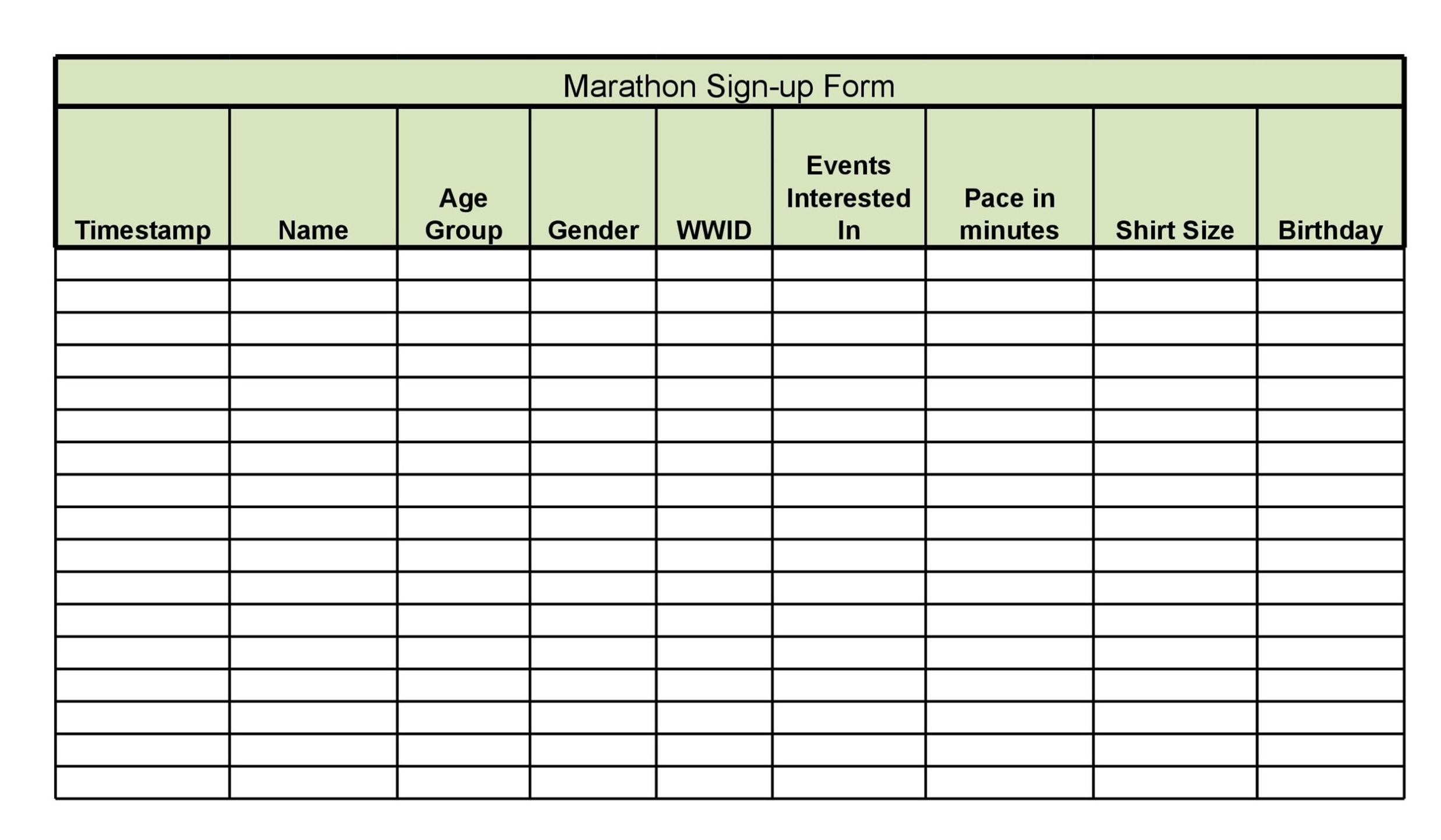 40 Sign Up Sheet / Sign In Sheet Templates (Word & Excel) In Free Sign Up Sheet Template Word