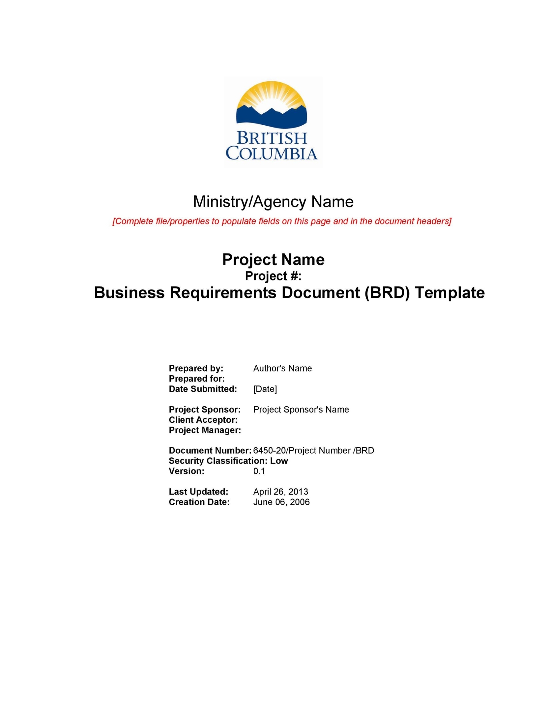 40+ Simple Business Requirements Document Templates ᐅ Templatelab in Business Requirement Specification Document Template