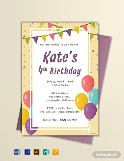 44+ Free Birthday Invitation Templates – Word | Psd | Indesign | Apple (Mac) Pages | Publisher Intended For Birthday Card Indesign Template