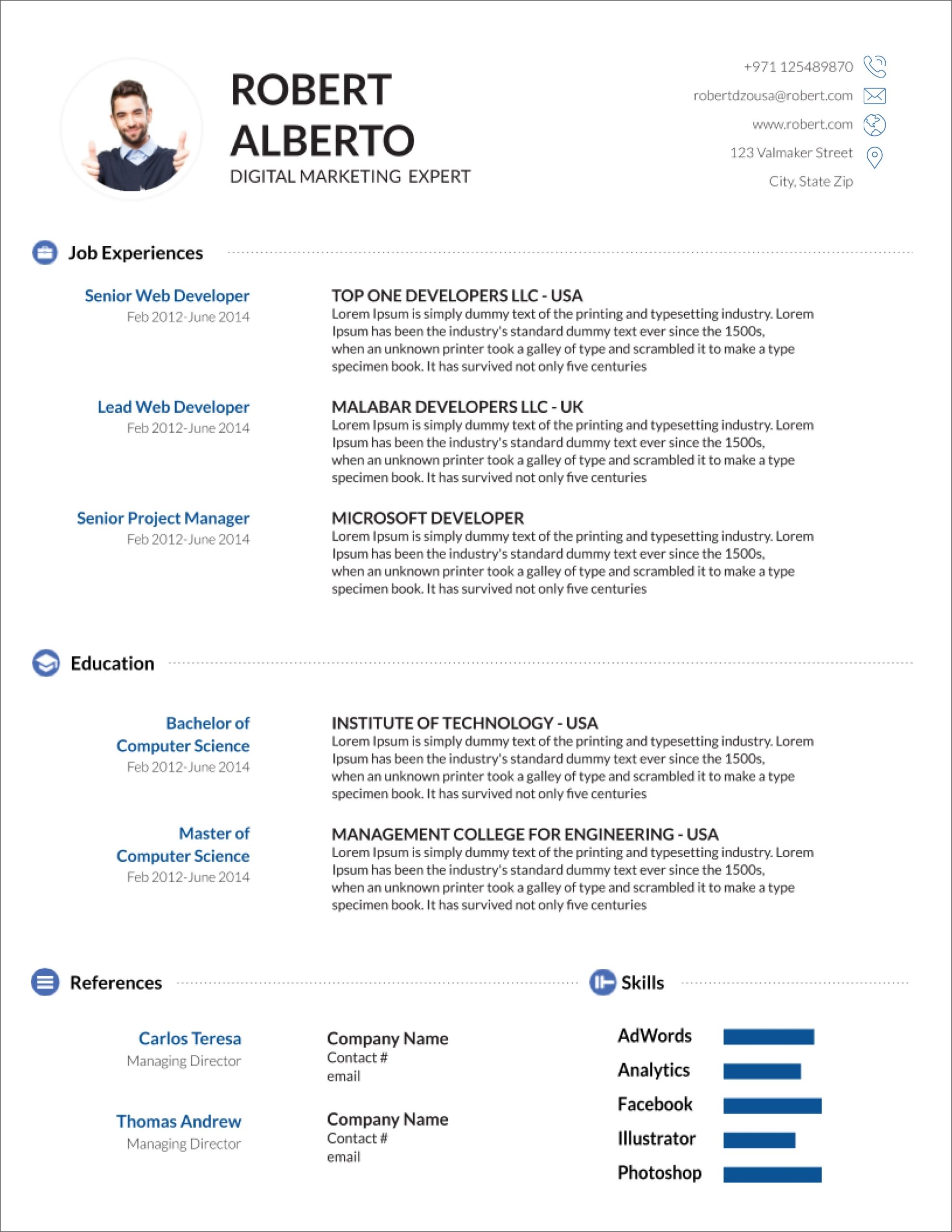 45 Free Modern Resume / Cv Templates - Minimalist, Simple & Clean Design Pertaining To Google Word Document Templates