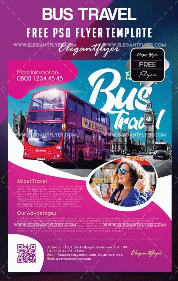 45+ Travel Flyer Templates In Psd + Premium Version! | By Elegantflyer Regarding Bus Trip Flyer Templates Free