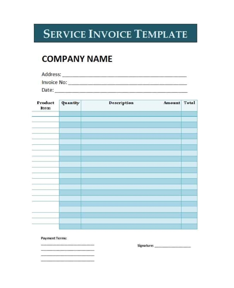 5+ Free Service Invoice Templates – Word Excel Templates Inside Work Invoice Template Free Download