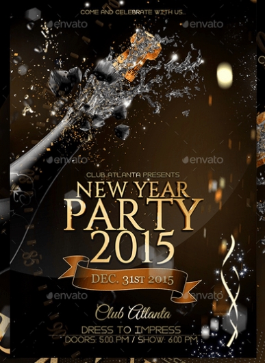 50 Super Cool New Year Party Flyer Templates - Design Freebie Throughout Free New Years Eve Flyer Template