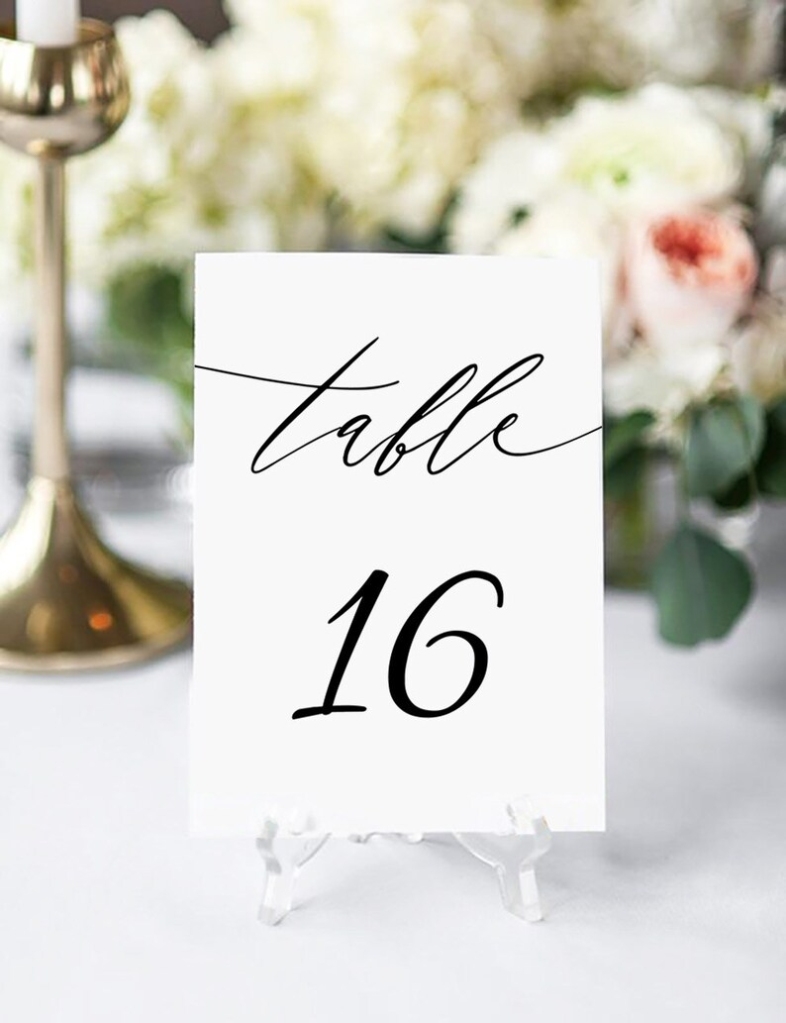 5X7 Calligraphy Wedding Table Number Cards Templates Instant | Etsy Pertaining To Table Number Cards Template