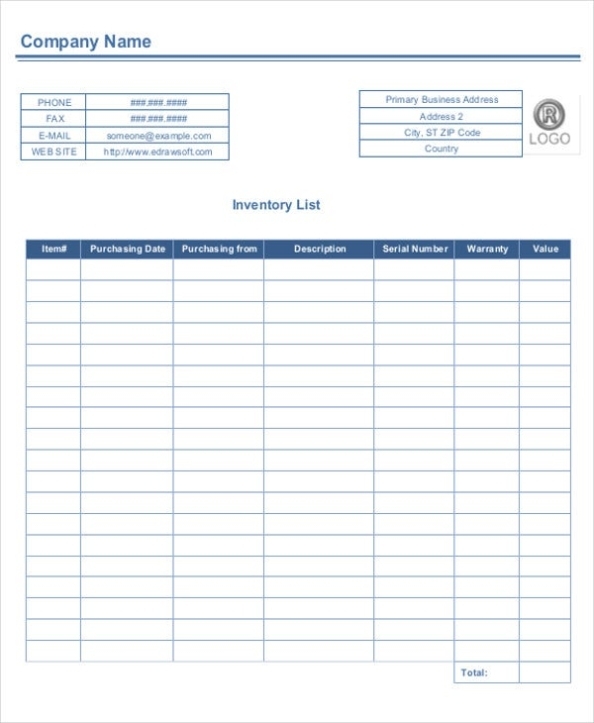 6+ Business Inventory List Templates - Free Word, Pdf Format Download! | Free & Premium Templates Throughout Free Business Directory Template