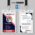 6+ Free Teacher Id Card Designs & Templates For Ms Word For Free Id Card Template Word