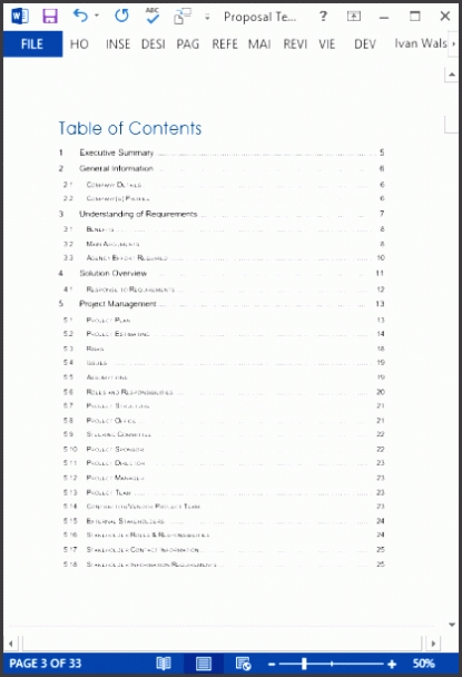 6+ Ms Word Table Of Contents Template - Sampletemplatess - Sampletemplatess With Microsoft Word Table Of Contents Template
