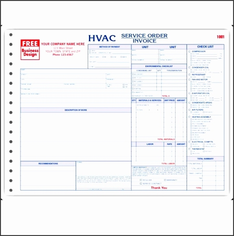 6 Service Order Form Template - Sampletemplatess - Sampletemplatess For Hvac Service Invoice Template Free