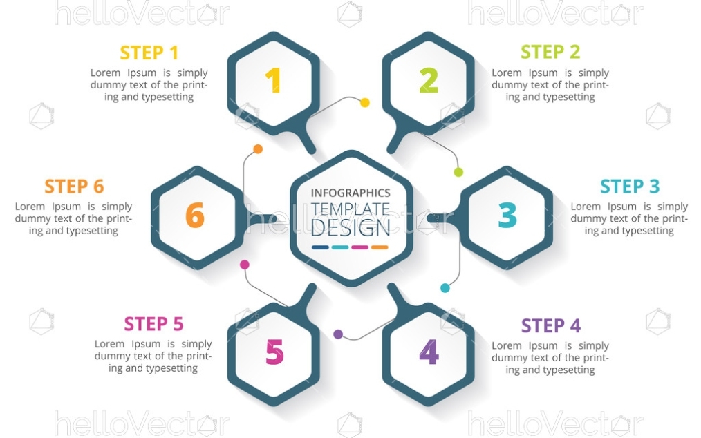 6 Steps Business Process Infographic Template Design - Vector Illustration - Download Graphics with Business Process Design Document Template