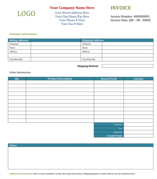7+ Free Blank Invoice Templates (Excel | Word) Make Quick Invoices With Regard To Free Printable Invoice Template Microsoft Word