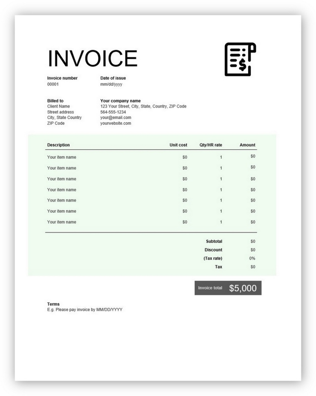 7 Free Quickbooks Invoice Template Word, Excel, Pdf And How To Create It - Hennessy Events Pertaining To Quickbooks Online Invoice Templates