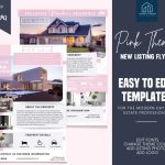 8.5 X 11 Pink Themed Real Estate New Listing Flyer Templates | Etsy Intended For 8.5 X 11 Flyer Template